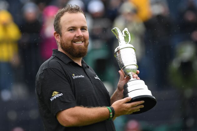 Ireland's Shane Lowry poses with the Claret Jug, the trophy for the Champion golfer of the year after winning the British Open golf Championships at Royal Portrush golf club in Northern Ireland on July 21, 2019. (Photo by Glyn KIRK / AFP) / RESTRICTED TO EDITORIAL USE        (Photo credit should read GLYN KIRK/AFP/Getty Images)