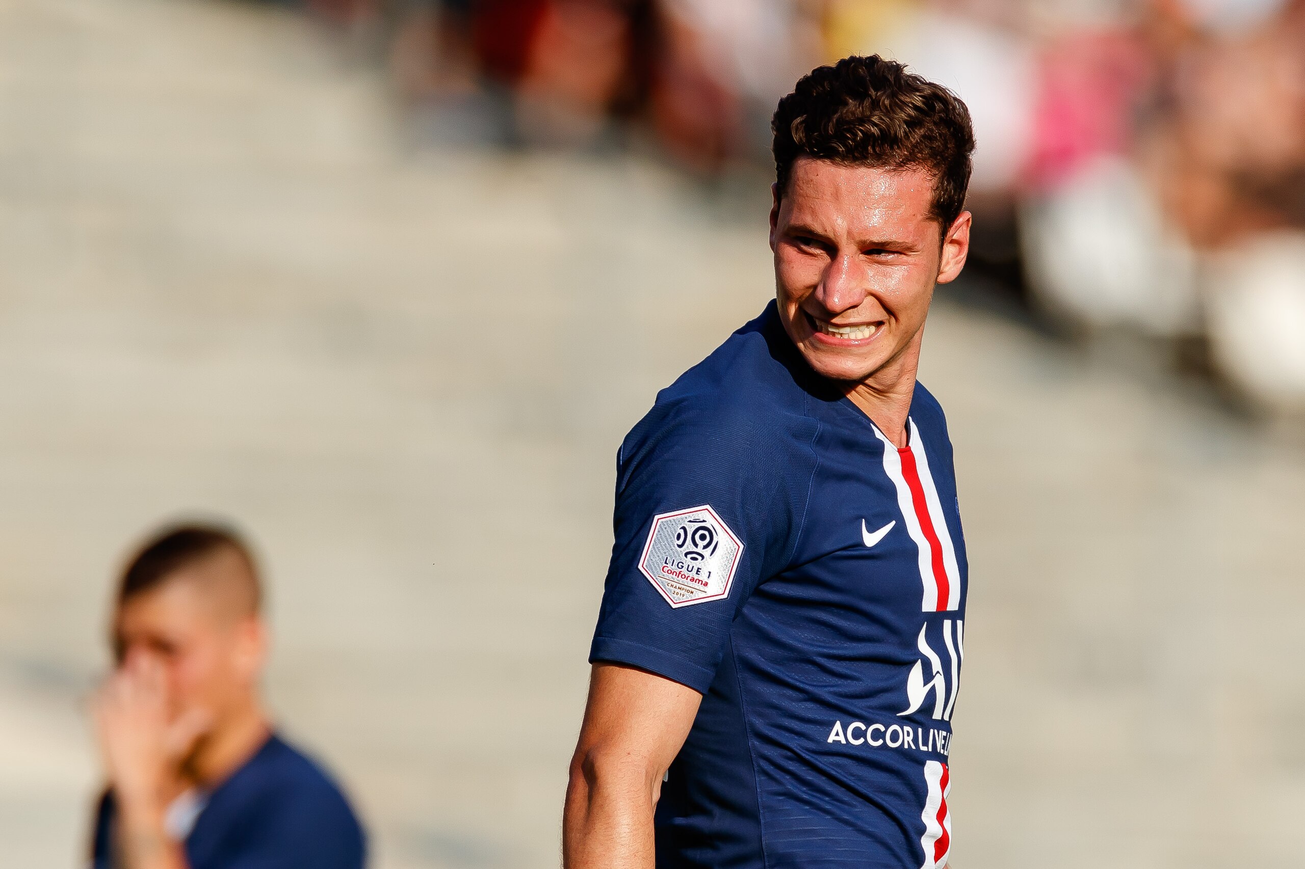 NUREMBERG, GERMANY - JULY 20: Julian Draxler of Paris Saint-Germain looks on during the pre-season friendly match between 1. FC Nuernberg and Paris Saint-Germain at Max-Morlock-Stadion on July 20, 2019 in Nuremberg, Germany. (Photo by TF-Images/Getty Images)