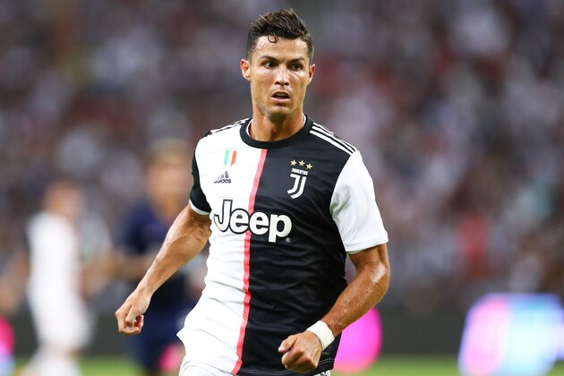 SINGAPORE, SINGAPORE - JULY 21: Cristiano Ronaldo of Juventus in action during the International Champions Cup match between Juventus and Tottenham Hotspur at the Singapore National Stadium on July 21, 2019 in Singapore. (Photo by Pakawich Damrongkiattisak/Getty Images)