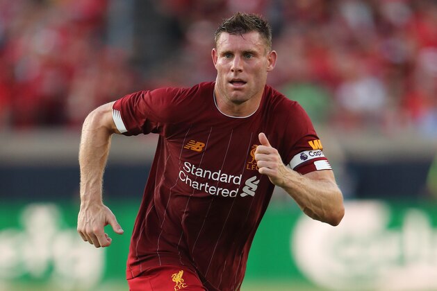SOUTH BEND, IN - JULY 19: James Milner of Liverpool during the pre-season friendly match between Borussia Dortmund and Liverpool FC at Notre Dame Stadium on July 19, 2019 in South Bend, Indiana. (Photo by Matthew Ashton - AMA/Getty Images)