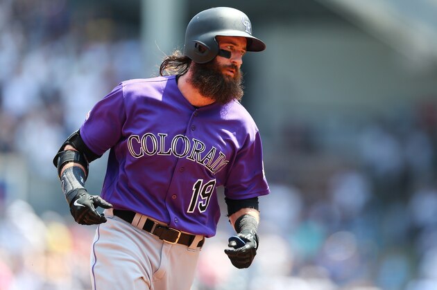 NEW YORK, NEW YORK - JULY 21:  Charlie Blackmon #19 of the Colorado Rockies runs the bases after hitting a lead-off home run in the first inning against the New York Yankees at Yankee Stadium on July 21, 2019 in New York City. (Photo by Mike Stobe/Getty Images)