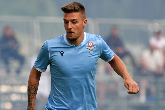 AURONZO DI CADORE, ITALY - JULY 17:  Sergej Milinkovic Savic of SS Lazio in action during the SS Lazio v Selection Cadore - pre-season friendly on July 17, 2019 in Auronzo di Cadore, Italy.  (Photo by Marco Rosi/Getty Images)