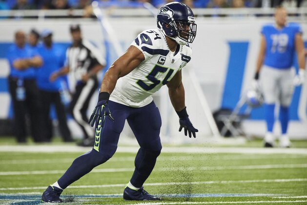 Seattle Seahawks linebacker Bobby Wagner (54) in action against the Detroit Lions during an NFL football game at Ford Field in Detroit, Sunday, Oct. 28, 2018. (AP Photo/Rick Osentoski) Seattle Seahawks linebacker Bobby Wagner (54) in action against the Detroit Lions during an NFL football game at Ford Field in Detroit, Sunday, Oct. 28, 2018. (AP Photo/Rick Osentoski)