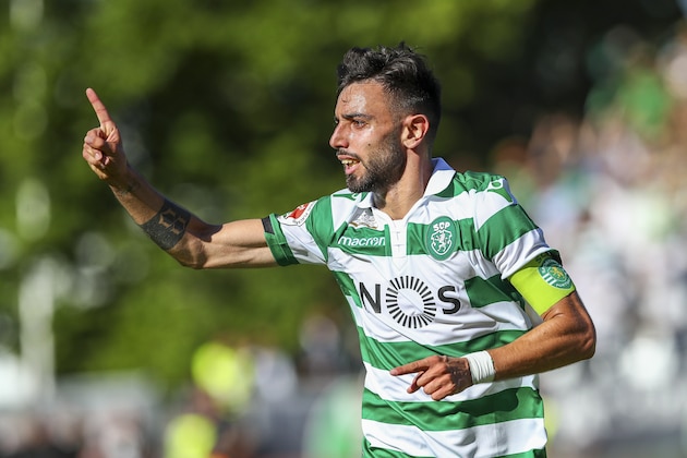OEIRAS, PORTUGAL - MAY 25: Bruno Fernandes of Sporting CP celebrates scoring Sporting CP goal during the match between Sporting CP and FC Porto - Taca de Portugal Final at Estadio Nacional on May 25, 2019 in Oeiras, Portugal. (Photo by Carlos Rodrigues/Getty Images)
