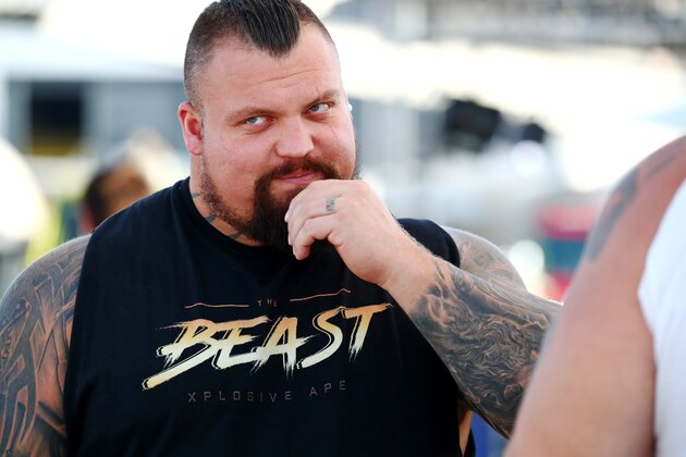 SAN BERNARDINO, CALIFORNIA - JULY 07: Eddie Hall performs during HISTORY's Live Event 'Evel Live 2' at  San Bernardino International Airport on July 07, 2019 in San Bernardino, California. (Photo by Rich Fury/Getty Images)