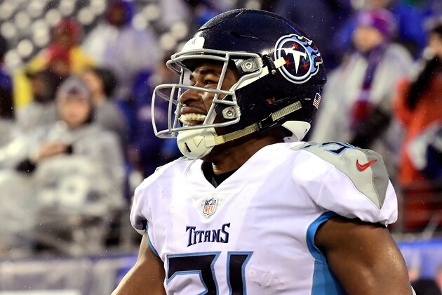 EAST RUTHERFORD, NJ - DECEMBER 16:  Kevin Byard #31 of the Tennessee Titans celebrates his teams win in the final seconds of the game against the New York Giants at MetLife Stadium on December 16, 2018 in East Rutherford, New Jersey.  (Photo by Steven Ryan/Getty Images)