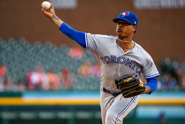 DETROIT, MI - JULY 19: Starting pitcher Marcus Stroman #6 of the Toronto Blue Jays pitches in the first inning against the Detroit Tigers during a MLB game at Comerica Park on July 19, 2019 in Detroit, Michigan. (Photo by Dave Reginek/Getty Images) DETROIT, MI - JULY 19: Starting pitcher Marcus Stroman #6 of the Toronto Blue Jays pitches in the first inning against the Detroit Tigers during a MLB game at Comerica Park on July 19, 2019 in Detroit, Michigan. (Photo by Dave Reginek/Getty Images)