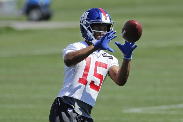 New York Giants' Golden Tate runs a drill during an NFL football minicamp at the team's training facility Tuesday, June 4, 2019, in East Rutherford, N.J. (AP Photo/Frank Franklin II)