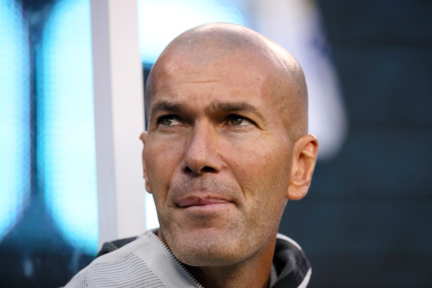 EAST RUTHERFORD, NJ - JULY 26: Zinedine Zidane the head coach / manager of Real Madrid during the 2019 International Champions Cup match between Real Madrid and Atletico de Madrid at MetLife Stadium on July 26, 2019 in East Rutherford, New Jersey. (Photo by Matthew Ashton - AMA/Getty Images)