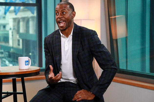 NEW YORK, NY - JUNE 25: Andre Iguodala at LinkedIn on June 25, 2019 in New York City. (Photo by Jason Mendez/Getty Images)