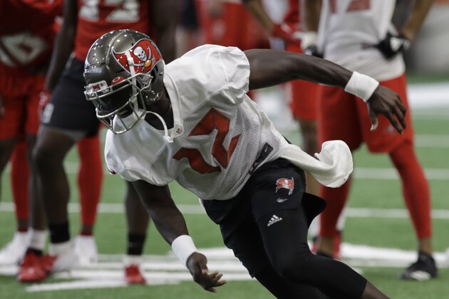 Tampa Bay Buccaneers wide receiver Chris Godwin during practice at the NFL football team's training facility Tuesday, May 14, 2019, in Tampa, Fla. (AP Photo/Chris O'Meara)