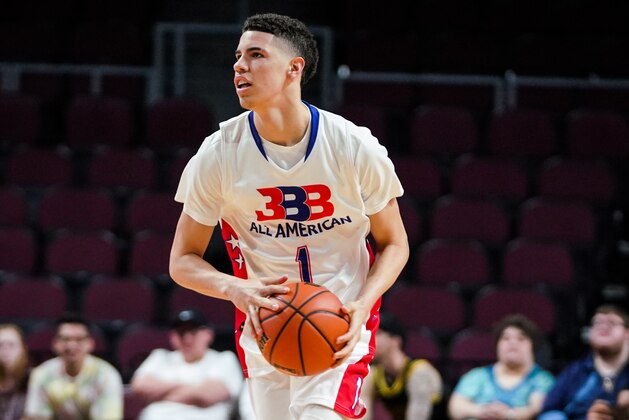 LAS VEGAS, NEVADA - MARCH 31: LaMelo Ball dribbles the ball during the Big Baller Brand All American Game at the Orleans Arena on March 31, 2019 in Las Vegas, Nevada. (Photo by Cassy Athena/Getty Images) LAS VEGAS, NEVADA - MARCH 31: LaMelo Ball dribbles the ball during the Big Baller Brand All American Game at the Orleans Arena on March 31, 2019 in Las Vegas, Nevada. (Photo by Cassy Athena/Getty Images)