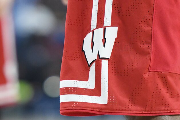 BUFFALO, NY - MARCH 18:  The Wisconsin Badgers logo on a pair of shorts during the Second Round of the NCAA Basketball Tournament against the Villanova Wildcats at The KeyBank Center on March 18, 2017 in Buffalo, New York.  The Badgers won 65-62.  (Photo by Mitchell Layton/Getty Images) *** Local Caption ***