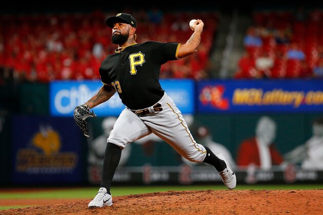 ST LOUIS, MO - JULY 16: Felipe Vazquez #73 of the Pittsburgh Pirates delivers a pitch against the St. Louis Cardinals in the ninth inning at Busch Stadium on July 16, 2019 in St Louis, Missouri. (Photo by Dilip Vishwanat/Getty Images)