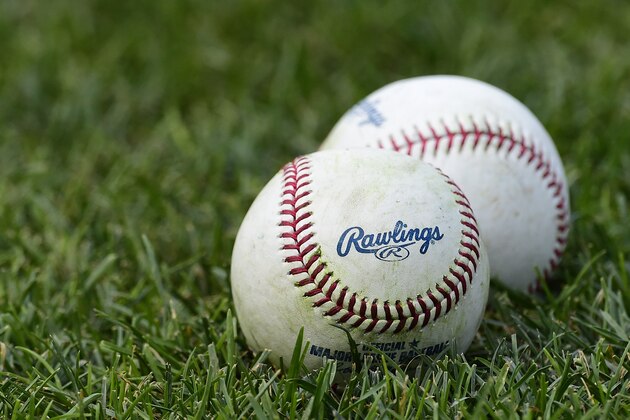 WASHINGTON, DC - JULY 29: A detailed view of two Rawlings baseballs prior to a baseball game between the Atlanta Braves and Washington Nationals at Nationals Park on July 29, 2019 in Washington, DC. (Photo by Patrick McDermott/Getty Images)