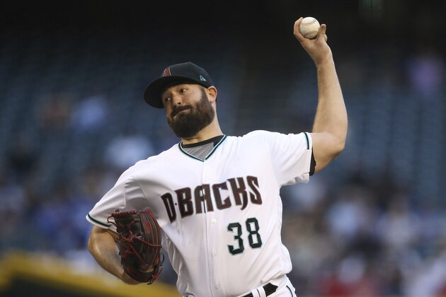 Arizona Diamondbacks starting pitcher Robbie Ray throws against the Los Angeles Dodgers during the first inning of a baseball game, Tuesday, June 25, 2019, in Phoenix. (AP Photo/Ross D. Franklin)
