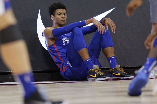 LAS VEGAS, NEVADA - JULY 10: Matisse Thybulle #22 of the Philadelphia 76ers in action against the Detroit Pistons during the 2019 Summer League at the Cox Pavilion on July 10, 2019 in Las Vegas, Nevada. NOTE TO USER: User expressly acknowledges and agrees that, by downloading and or using this photograph, User is consenting to the terms and conditions of the Getty Images License Agreement. (Photo by Michael Reaves/Getty Images)