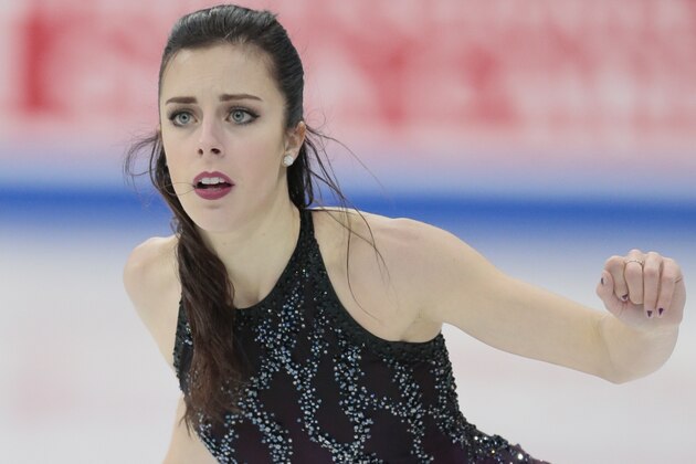 Ashley Wagner, of the United States, skates her free program at the World figure skating championships in Helsinki, Finland, on Friday, March 31, 2017. (AP Photo/Ivan Sekretarev)