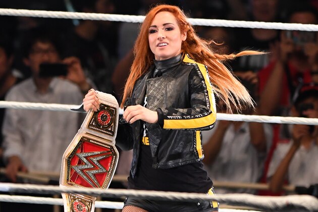 TOKYO,JAPAN - JUNE 28: Becky Lynch enters the ring during the WWE Live Tokyo at Ryogoku Kokugikan on June 28, 2019 in Tokyo, Japan. (Photo by Etsuo Hara/Getty Images)