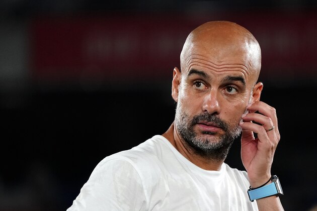 YOKOHAMA, JAPAN - JULY 27: Manchester City manager, Pep Guardiola looks on during the preseason friendly match between Yokohama F.Marinos and Manchester City at Nissan Stadium on July 27, 2019 in Yokohama, Kanagawa, Japan. (Photo by Koji Watanabe/Getty Images)