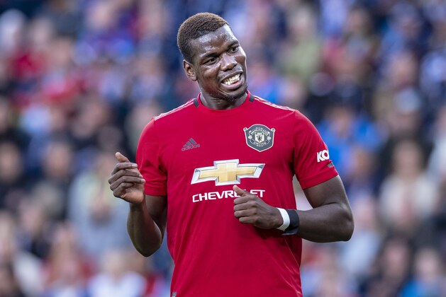 OSLO, NORWAY - JULY 30: Paul Pogba  of Manchester United during the Pre-Season Friendly match between Kristiansund BK v Manchester United at Ullevaal Stadion on July 30, 2019 in Oslo.  (Photo by Trond Tandberg/Getty Images)