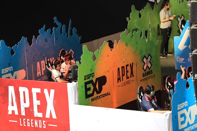 MINNEAPOLIS, MINNESOTA - AUGUST 02:  A general view of the stage used for competition during the EXP Invitational-Apex Legends at X Games 2019 Minneapolis at U.S. Bank Stadium on August 02, 2019 in Minneapolis, Minnesota. (Photo by Sean M. Haffey/Getty Images)