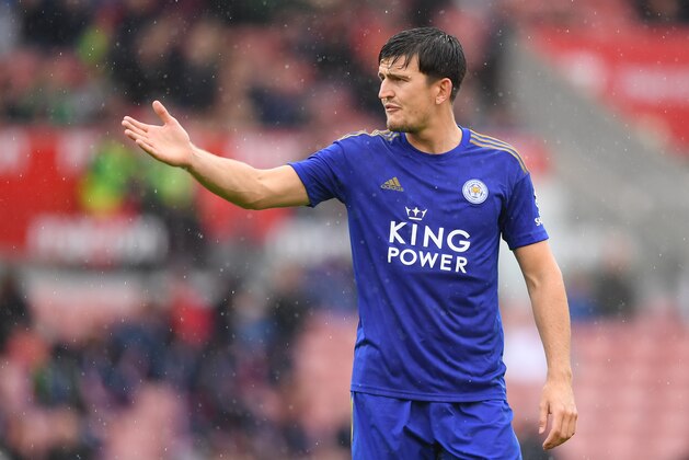 STOKE ON TRENT, ENGLAND - JULY 27:  Harry Maguire of Leicester looks on during the Pre-Season Friendly match between Stoke City and Leicester City at the Bet365 Stadium on July 27, 2019 in Stoke on Trent, England. (Photo by Michael Regan/Getty Images)