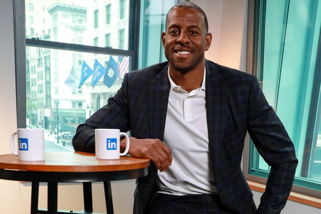 NEW YORK, NY - JUNE 25: Andre Iguodala at LinkedIn on June 25, 2019 in New York City. (Photo by Jason Mendez/Getty Images)