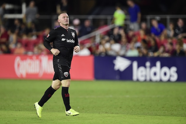 WASHINGTON, DC - AUGUST 04: Wayne Rooney #9 of D.C. United in action in the second half against the Philadelphia Union at Audi Field on August 4, 2019 in Washington, DC. (Photo by Patrick McDermott/Getty Images)