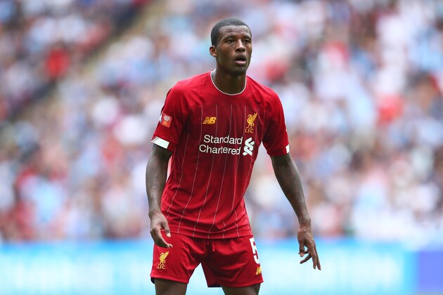 LONDON, ENGLAND - AUGUST 04: Georginio Wijnaldum of Liverpool during the FA Community Shield fixture between Liverpool and Manchester City  at Wembley Stadium on August 4, 2019 in London, England. (Photo by Robbie Jay Barratt - AMA/Getty Images)
