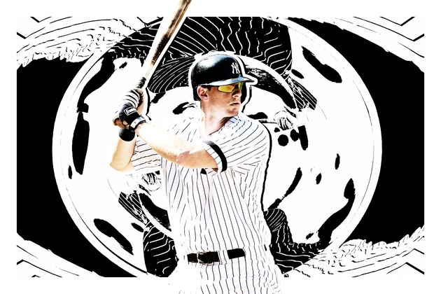 NEW YORK, NEW YORK - AUGUST 03: DJ LeMahieu #26 of the New York Yankees hits a two run home run in the fourth inning against the Boston Red Sox during game one of a double header at Yankee Stadium on August 03, 2019 in the Bronx borough of New York City. (Photo by Elsa/Getty Images)