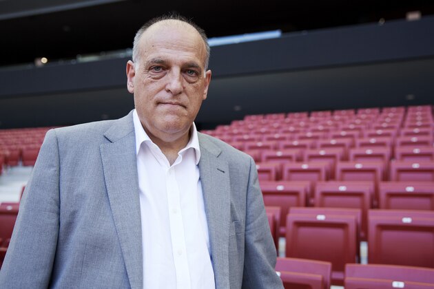 MADRID, SPAIN - JUNE 03: Javier Tebas, president of La Liga de Futbol profesional (President of the Spanish Professional Football league) poses for a portrait at Wanda Metropolitano Stadium on June 03, 2019 in Madrid, Spain. (Photo by Carlos Alvarez/Getty Images)