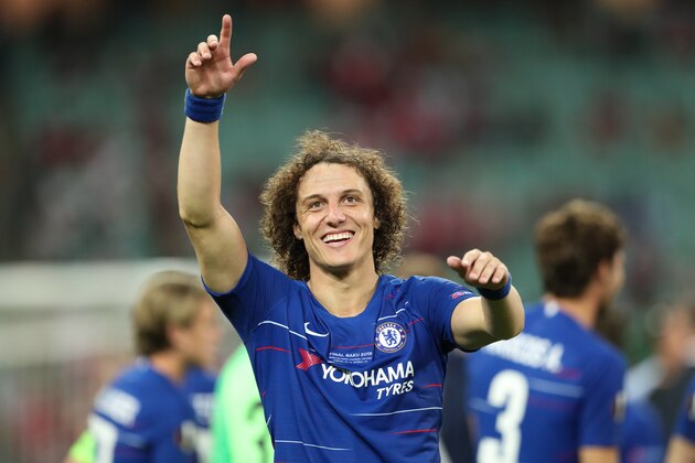 BAKU, AZERBAIJAN - MAY 29: David Luiz of Chelsea celebrates after winning the UEFA Europa League Final between Chelsea and Arsenal at Baku Olimpiya Stadionu on May 29, 2019 in Baku, Azerbaijan. (Photo by James Williamson - AMA/Getty Images)