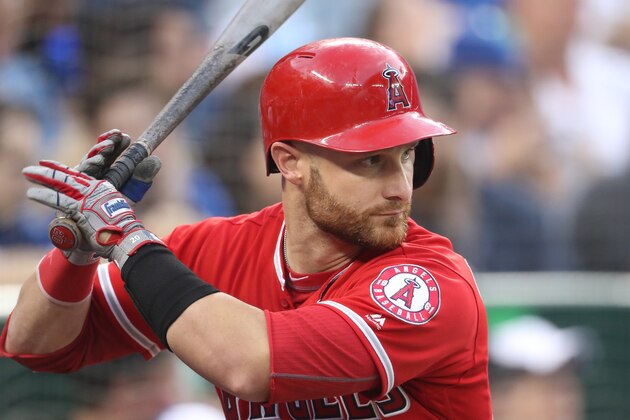 TORONTO, ON - JUNE 19: Jonathan Lucroy #20 of the Los Angeles Angels of Anaheim gets ready to bat from the on-deck circle during MLB game action against the Toronto Blue Jays at Rogers Centre on June 19, 2019 in Toronto, Canada. (Photo by Tom Szczerbowski/Getty Images)