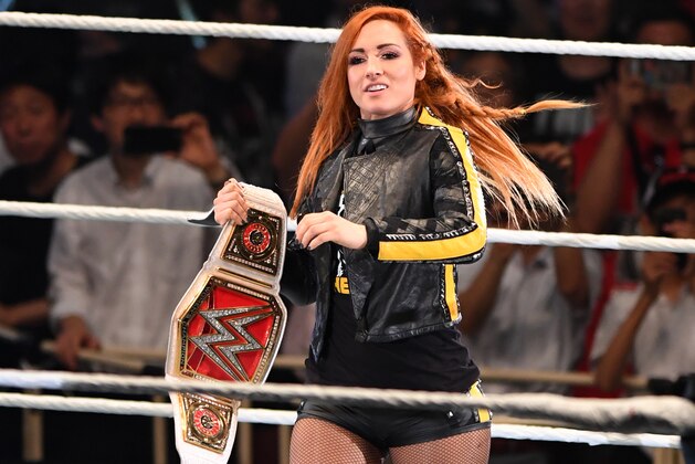 TOKYO,JAPAN - JUNE 28: Becky Lynch enters the ring during the WWE Live Tokyo at Ryogoku Kokugikan on June 28, 2019 in Tokyo, Japan. (Photo by Etsuo Hara/Getty Images)