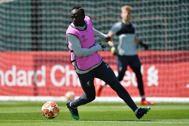 Liverpool's Senegalese striker Sadio Mane takes part in a training session at the Melwood Training ground in Liverpool, northwest England on May 28, 2019. (Photo by Anthony Devlin / AFP) (Photo credit should read ANTHONY DEVLIN/AFP/Getty Images) Liverpool's Senegalese striker Sadio Mane takes part in a training session at the Melwood Training ground in Liverpool, northwest England on May 28, 2019. (Photo by Anthony Devlin / AFP) (Photo credit should read ANTHONY DEVLIN/AFP/Getty Images)