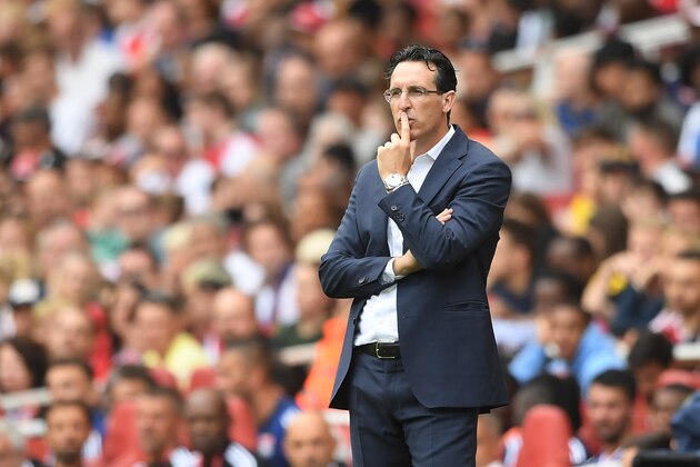 LONDON, ENGLAND - JULY 28: Arsenal manager Unai Emery looks on during the Emirates Cup match between Arsenal and Olympique Lyonnais at the Emirates Stadium on July 28, 2019 in London, England. (Photo by Michael Regan/Getty Images)