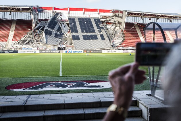 A view of a section of the collapsed at the AZ Alkmaar football club's AFAS Stadium in Alkmaar on August 10, 2019. (Photo by Vincent Jannink / ANP / AFP) / Netherlands OUT        (Photo credit should read VINCENT JANNINK/AFP/Getty Images)