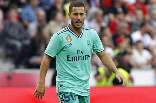 SALZBURG, AUSTRIA - AUGUST 07: Eden Hazard (Real Madrid) looks on during the pre-season friendly match between RB Salzburg and Real Madrid at Red Bull Arena on August 07, 2019 in Salzburg, Austria. (Photo by TF-Images/Getty Images)