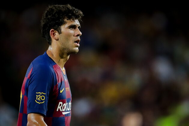 BARCELONA, SPAIN - AUGUST 4: Carles Alena of FC Barcelona during the Club Friendly   match between FC Barcelona v Arsenal at the Camp Nou on August 4, 2019 in Barcelona Spain (Photo by Erwin Spek/Soccrates/Getty Images)
