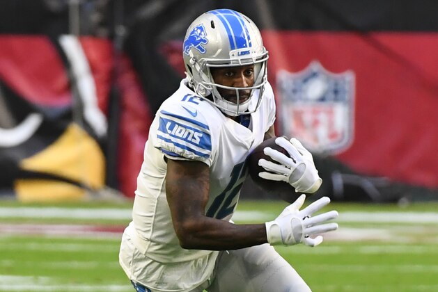 GLENDALE, ARIZONA - DECEMBER 09: Bruce Ellington #12 of the Detroit Lions runs with the ball against the Arizona Cardinals at State Farm Stadium on December 09, 2018 in Glendale, Arizona. (Photo by Norm Hall/Getty Images)