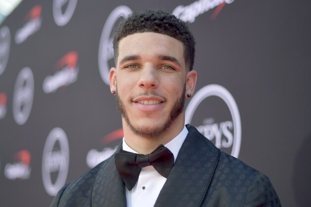 NBA player Lonzo Ball, of the New Orleans Pelicans, arrives at the ESPY Awards on Wednesday, July 10, 2019, at the Microsoft Theater in Los Angeles. (Photo by Richard Shotwell/Invision/AP)