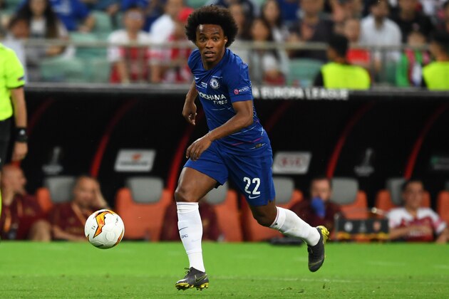 Willian of Chelsea in action during the UEFA Europa League Final between Chelsea and Arsenal at Baku Olimpiya Stadionu on May 29, 2019 in Baku, Azerbaijan. (Photo by Etsuo Hara/Getty Images)
