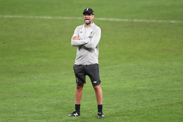 Liverpool's German manager Jurgen Klopp attends a training session ahead of the UEFA Super Cup 2019 football match between Liverpool and Chelsea at Besiktas Park stadium in Istanbul on August 13, 2019. (Photo by Ozan KOSE / AFP)        (Photo credit should read OZAN KOSE/AFP/Getty Images)