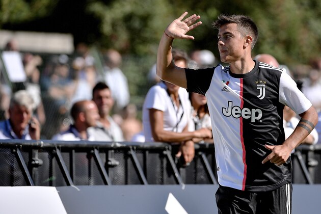 VILLAR PEROSA, ITALY - AUGUST 14: Paulo Dybala of Juventus  during the    match between Juventus v Juventus U19 at the Villar Perosa Stadium on August 14, 2019 in Villar Perosa Italy (Photo by Mattia Ozbot/Soccrates/Getty Images)