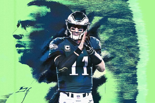 Philadelphia Eagles' Carson Wentz is seen before a preseason NFL football game against the Tennessee Titans, Thursday, Aug. 8, 2019, in Philadelphia. (AP Photo/Michael Perez)