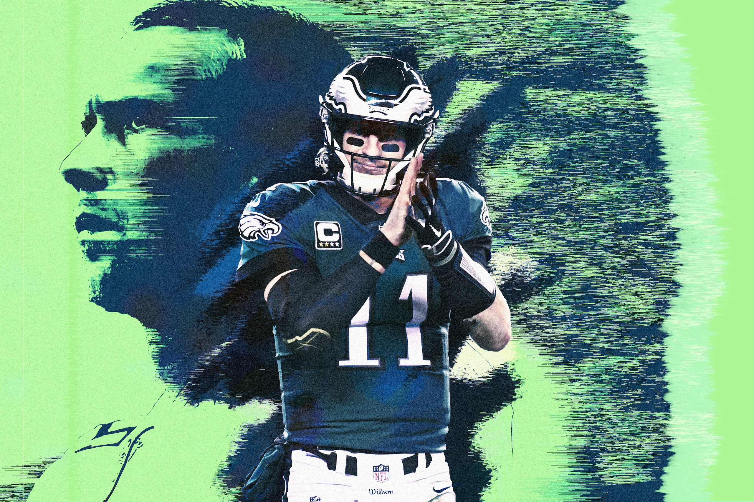 Philadelphia Eagles' Carson Wentz is seen before a preseason NFL football game against the Tennessee Titans, Thursday, Aug. 8, 2019, in Philadelphia. (AP Photo/Michael Perez)