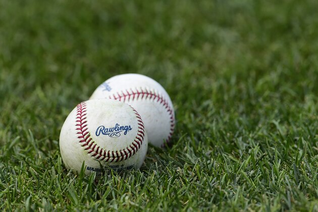 WASHINGTON, DC - JULY 29: A detailed view of two Rawlings baseballs prior to a baseball game between the Atlanta Braves and Washington Nationals at Nationals Park on July 29, 2019 in Washington, DC. (Photo by Patrick McDermott/Getty Images)