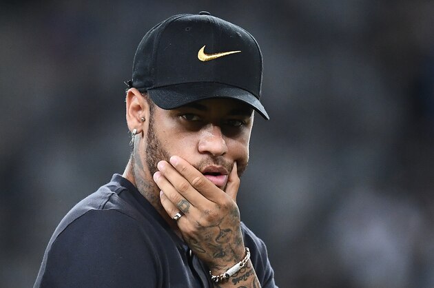 Paris Saint-Germain's Brazilian forward Neymar reacts at the end of the French Trophy of Champions football match between Paris Saint-Germain (PSG) and Rennes (SRFC) at the Shenzhen Universiade stadium on August 3, 2019. - Representatives of FC Barcelona went on August 13, 2019 to France to discuss with those of Paris of a possible return to Barça of the Brazilian star Neymar without the file changing significantly. (Photo by FRANCK FIFE / AFP)        (Photo credit should read FRANCK FIFE/AFP/Getty Images)