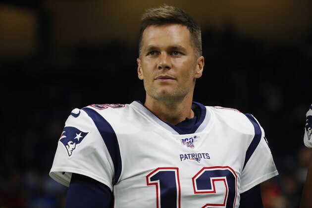 New England Patriots quarterback Tom Brady runs on the field during an NFL preseason football game against the Detroit Lions in Detroit, Thursday, Aug. 8, 2019. (AP Photo/Paul Sancya) New England Patriots quarterback Tom Brady runs on the field during an NFL preseason football game against the Detroit Lions in Detroit, Thursday, Aug. 8, 2019. (AP Photo/Paul Sancya)